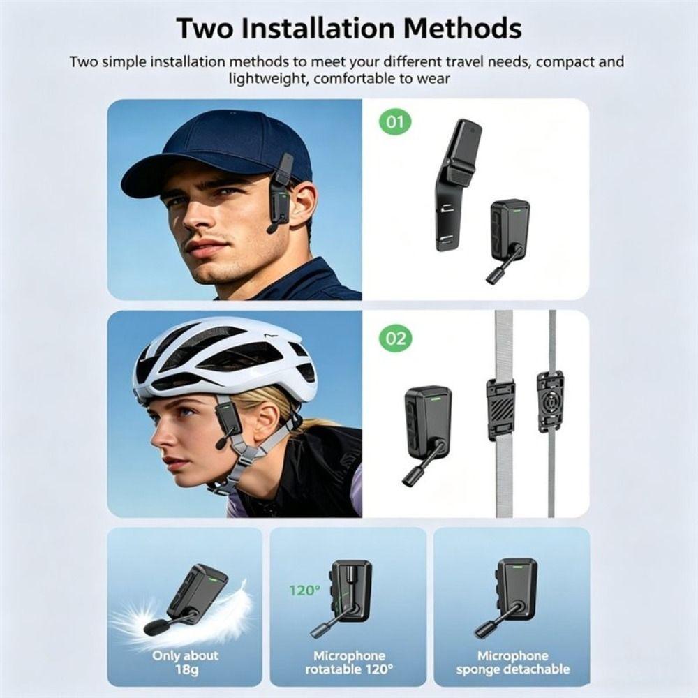 Wireless Connection Helmet Intercom Headset for Cycling Skiing and Climbing