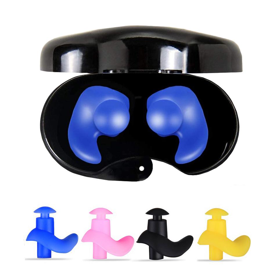 4 Pairs Swimming Earplugs Waterproof Reusable Silicone for Showering Bathing Surfing Kids Adults