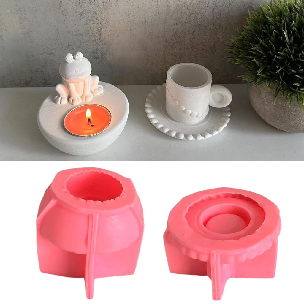 3D Candlestick Silicone Mold G Shaped Candle Stand Molds Candle Cup and Plate Mould Stylish Home Decorations Moulds