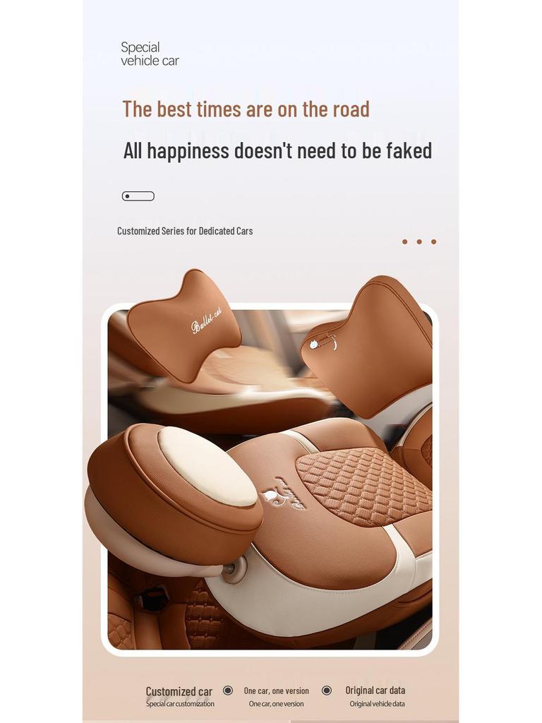 ORA Ballet Cat Cartoon Seat Cushion: All-Season, Full-Wrap Car Seat Cover In Special Leather.