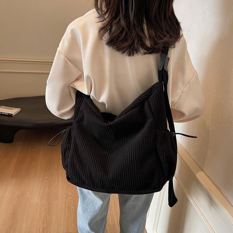 Сумка через плечо Commuter Cordoy Bag Женская сумка-тоут Большая вместимость Сумка через плечо