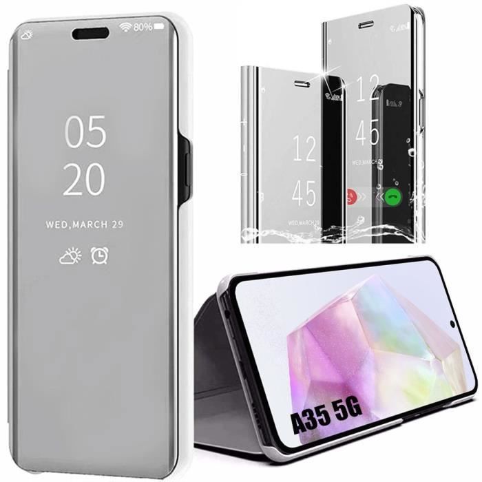 Coque de protection - Booling - pour Samsung Galaxy A35 5G - Argenté - Antichoc - Effet Miroir
