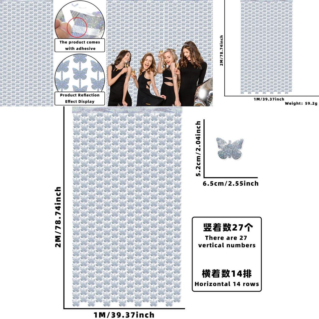 Radiant Butterfly Raindrop Curtain Decoration For Festive Party Celebrations And Birthdays