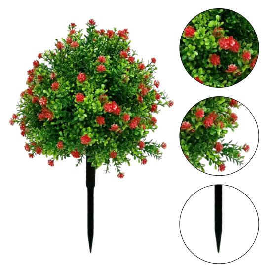 Искусственные топиарные деревья с цветами камелии, уличные поддельные топиарные шары с шипами для земли, искусственные зеленые кустарники для сада, крыльца, балкона, декор