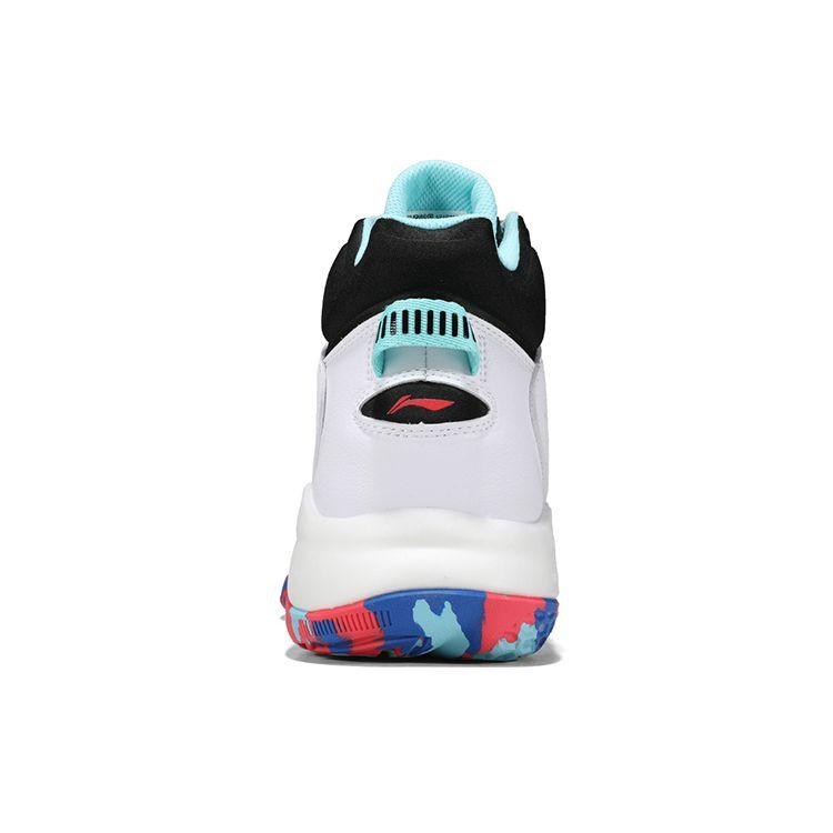 Li-Ning Амортизирующие нескользящие износостойкие высокие баскетбольные кроссовки мужские кроссовки белые черные ABAR097-1