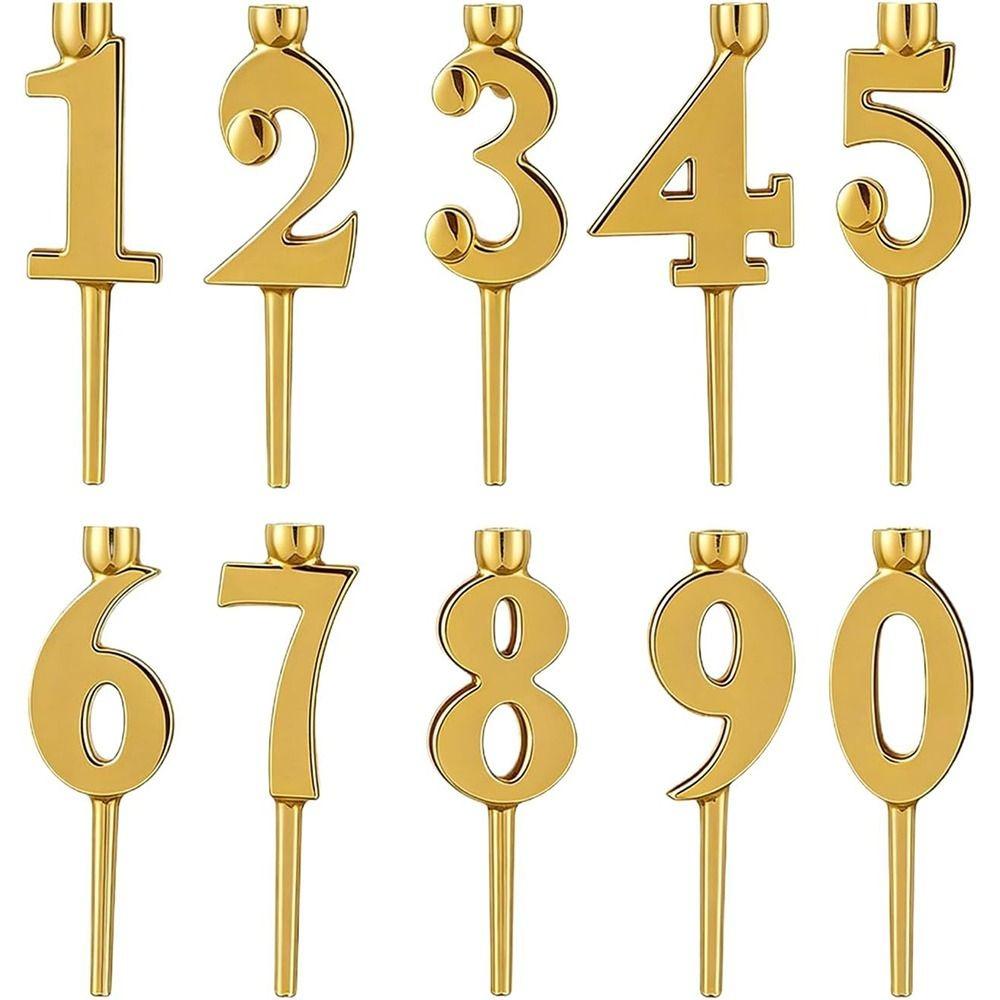 New 0-9 Number Candle Holder Set Number Metal Cakes Accessories Birthday Candles Stand DIY Candles Holders Sets