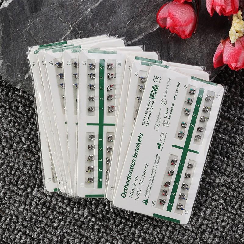 10 шт./Набор Мини Стоматологические Ортодонтические Металлические Брекеты Рот MBT Слот .022 Крючки 3