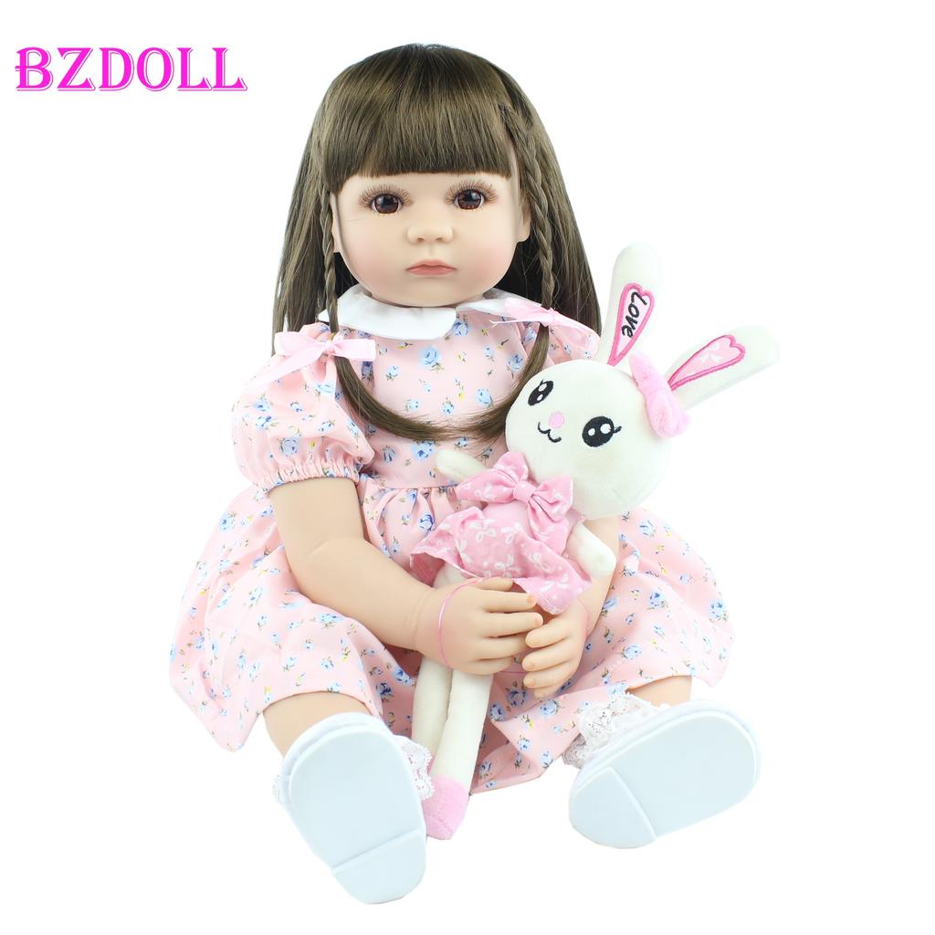BZDOLL 60 см Мягкая силиконовая кукла Reborn, игрушки как настоящая виниловая принцесса для малышей, живая Bebe для девочек Bonecas, детский подарок на день рождения