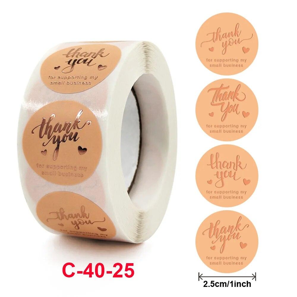 500 шт. 1-дюймовые наклейки с благодарностью для запечатывания конвертов, канцелярские принадлежности, ручная работа, свадебный подарок, украшение, наклейка, новая