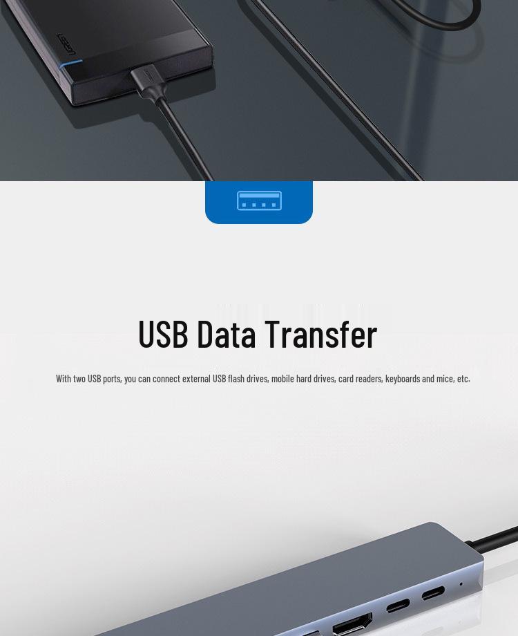 Док-станция расширения 8-в-1 для ноутбуков Apple: Многопортовый хаб с поддержкой USB, сети, Type-C и кардридера