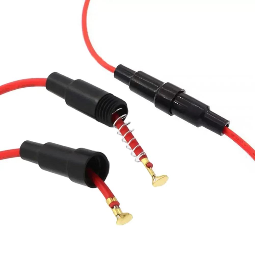 5 шт. Держатель стеклянного предохранителя винтового типа С кабелем 22 20 18 16 14AWG 250V 5x20 мм Стеклянный предохранитель Корпус предохранителя Электрооборудование