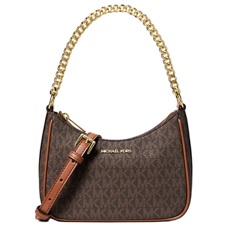 Michael Kors MK Jet Set Металлический Логотип Ремень-цепочка Искусственная Кожа Сумка-кроссбоди Тоут Женские Сумки Коричневый 35F5GTVC0B-BROWN