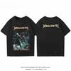 Винтажная футболка группы Megadeth Мужская Женская Хэви-метал Рок Графическая футболка с коротким рукавом Хлопок Уличная одежда Топ