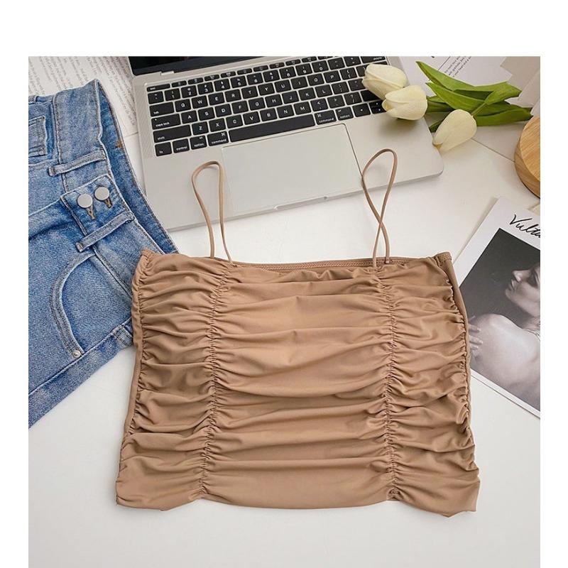 Spice Girl представляет майку-топ с подушечками для груди и халтер-дизайном для женщин, сочетающуюся со стройнящим и облегающим однотонным топом-бандо с грудью