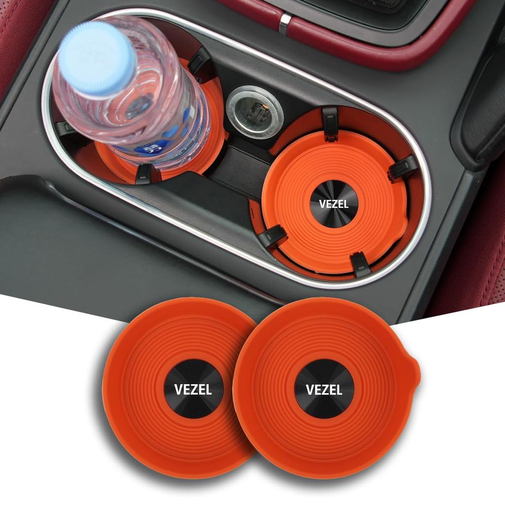 silicone coasters with 70mm compatible with VEZEL and RV models and and easy to Car interior accessories VEZEL-specific non-slip handles, round,