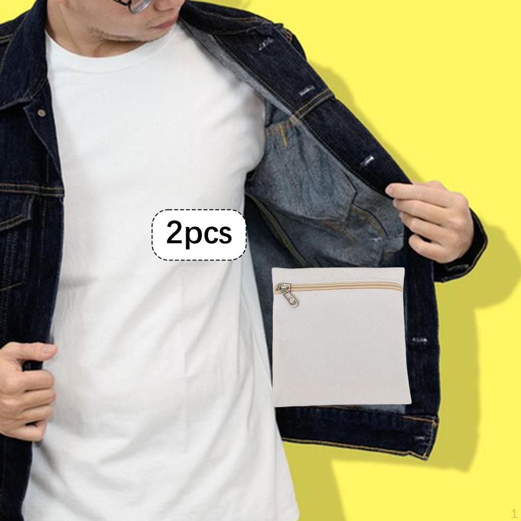 2 Pieces Sew in Pocket with Zipper Clothes Inner Pockets Easy Installation Coat Inside Small