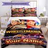 Wrestlemania Customize Your Name Bed Sheet Set Design for Study room Wrinkle Resistant Bedroom Decor Christmas, WeddingPerfect