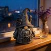 Gothic Wizard Gnome Figurine Halloween Mini Resin Gnome Statue Collectible Tabletop Dwarf Ornament for Indoor Table Shelf Tiered Tray Decor