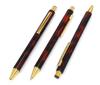 Slim Cowhide Pencil Case Black Red Set NQ30 Thick Shaft Metal Straight Knock Ballpoint Pen Marble ASBR-NQ30B-M