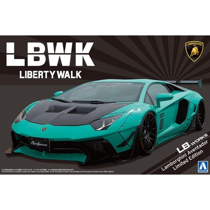 AOSHIMA 1/24 Серия Liberty Walk №. 21 фунт Работает Lamborghini Aventador Ограниченная серия Вер. 2 Пластиковый конструктор (Формованный цвет)