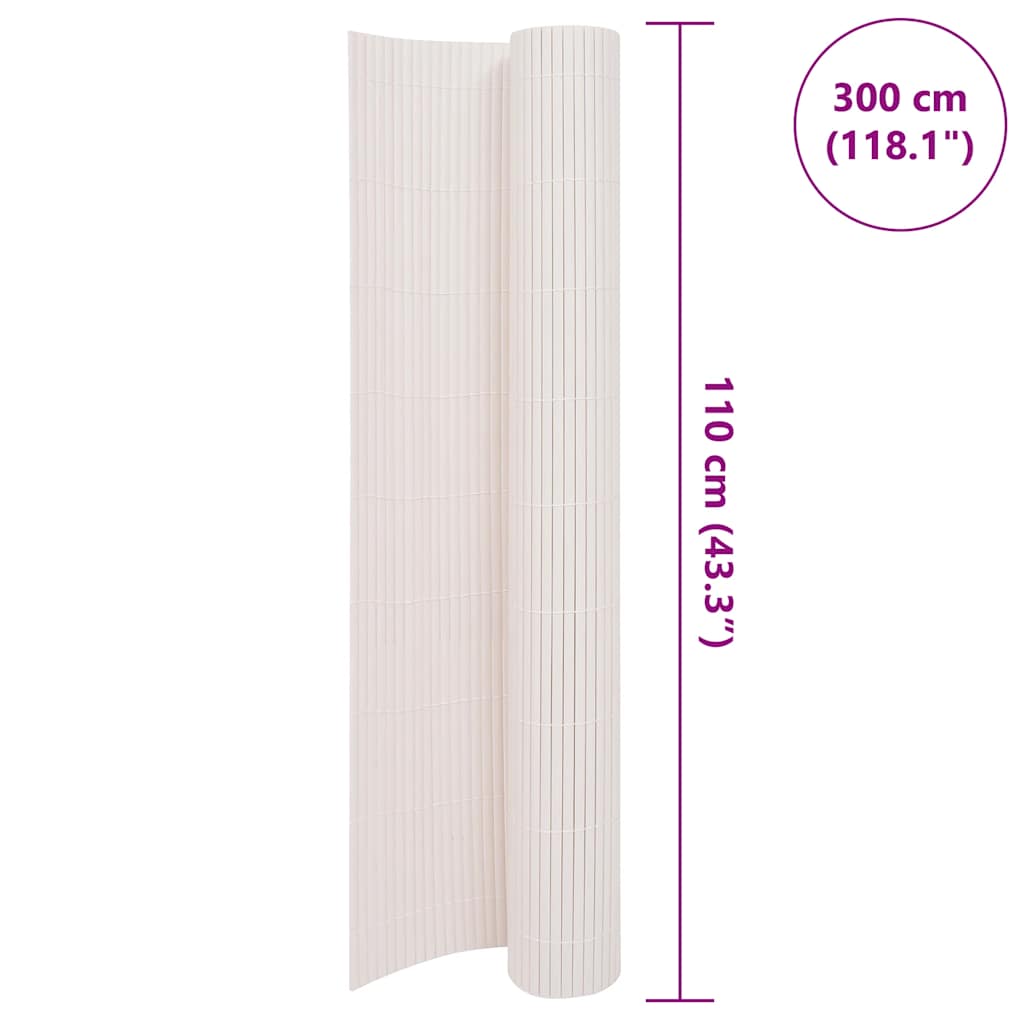 Садовый забор двусторонний 110 x 300 см Белый
