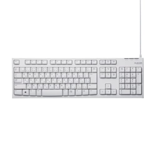 Elecom Keyboard Wired Membrane Rohs Directive Compliant 10 Million Times Durable White TK-FCM064WH/RS