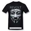 Футболка с принтом Revolt V Mask Анонимная Хакерская Организация Видео Black Lives Matter Летняя Большая Футболка