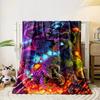 A vibrant battle between a giant ape and reptile amidst fiery explosions. for all seasons blanket lunch break throw gift