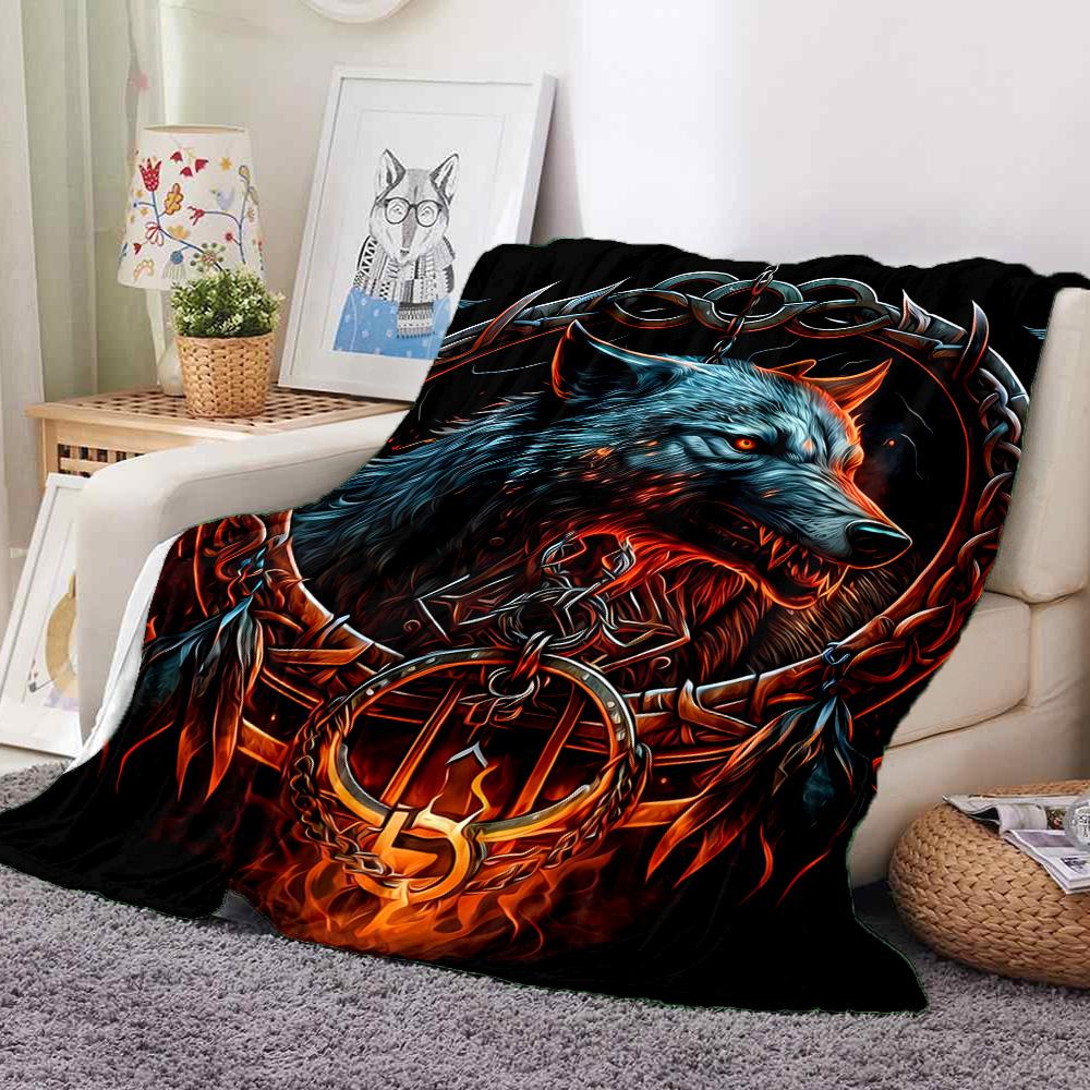 Wolf Spirit Flannel Blanket Throw Blanket Soft Warm Sofa Bed Camping home Decor Unique Christmas Gift C926569