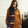Autumn and Winter New Colorful Grid Retro Contrasting Color Wool Knitted Scarf Soft Skin-friendly Warm Scarf
