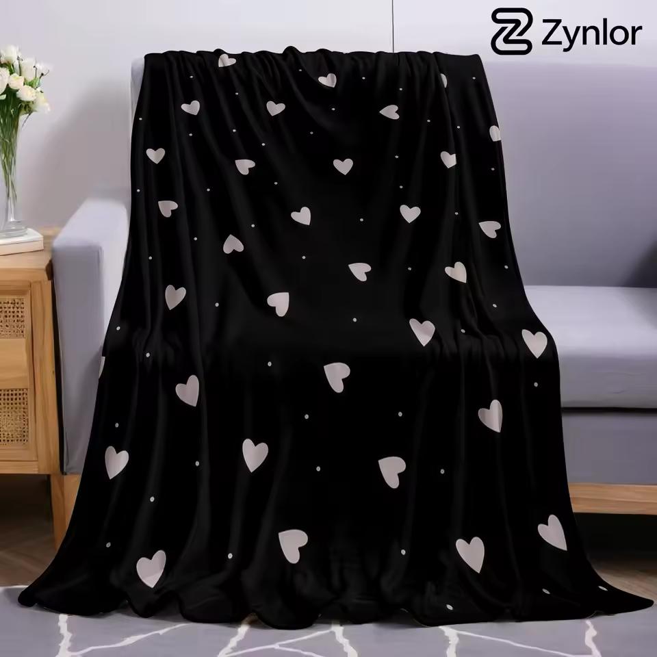 Dusty Pink Hearts Ultra Soft Sherpa Fleece Blanket Fluffy Warm Halloween Cozy Throw for Sofa Couch Bedroom Gift All season