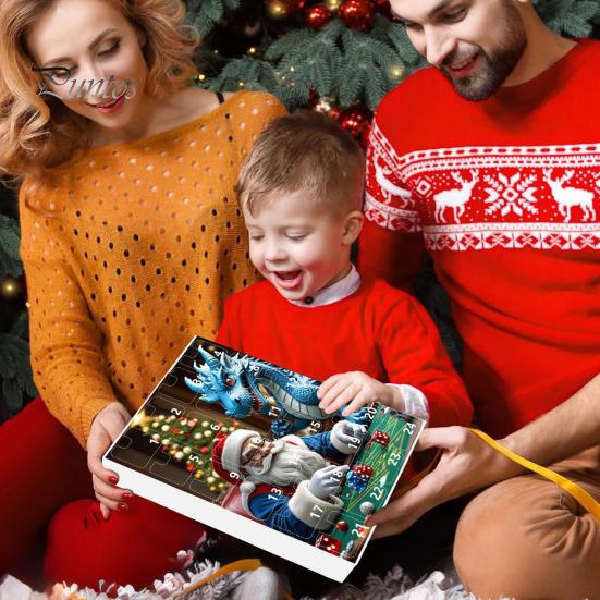 Набор игральных костей DND Адвент-календарь 2024 24-дневный обратный отсчет до Рождества Набор акриловых многогранных игральных костей для геймеров Ролевые игры