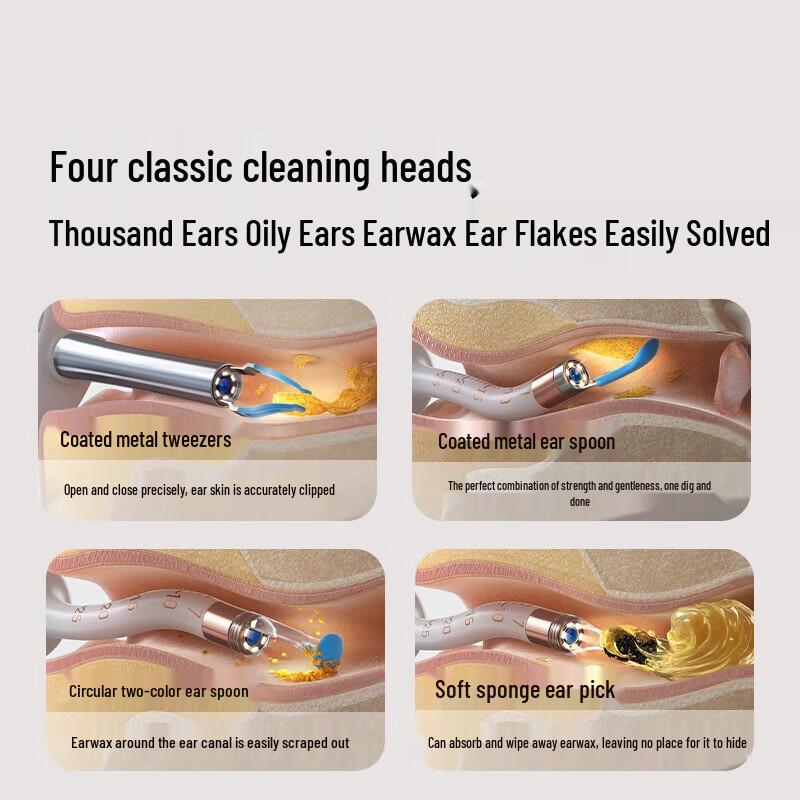 BEBIRD Визуальный набор для чистки ушей в форме змеи с пинцетом