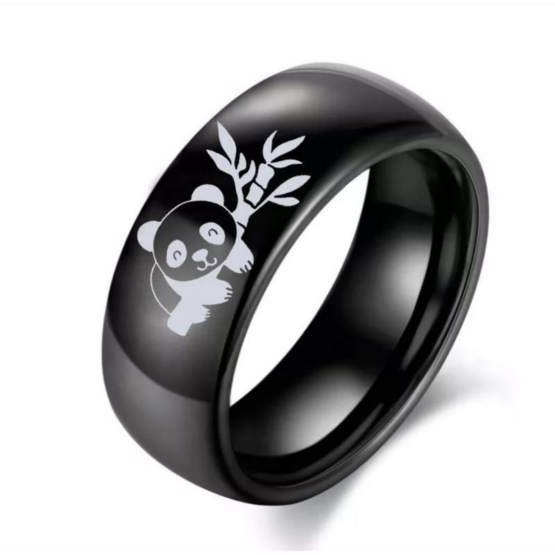 Fashionable Men's and Women's Hand Accessories Panda Bamboo Cute Bear Couple Rings