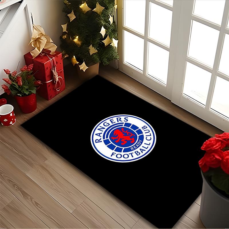 Rangers FC Rug Ideal for Reading Room, Multi-purpose Office Chair Sofa Carpet, Anti-slip Printed Home Area Rug