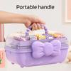 Hair Accessories Storage Box with Handle Large Capacity 3 Layers Design Dustproof Organizer Box Jewelry Hair Clips Container