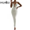 Женские платья Pure Desire Sexy Hollowed Out Strappy Neck Halter Splicing Dresses Long Dresses для женщин