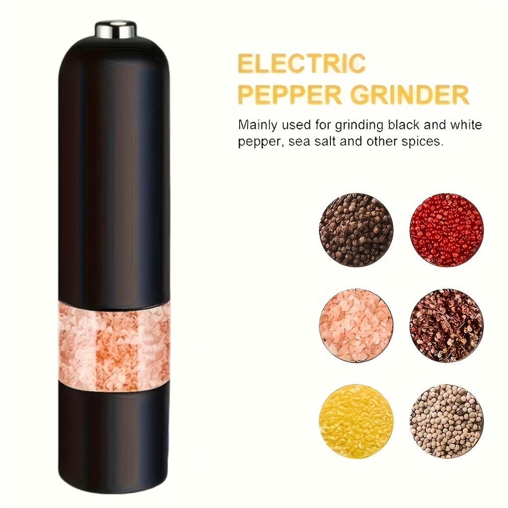 1/2pcs Automatic Salt Pepper Grinder Set Adjustable Coarseness One-Button Electric Spice Mill for Kitchen Cooking BBQ Grill Tool