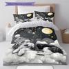 Good Night Dogs Pattern Bedding Quilt Set Quilt Cover Pillowcase Home Decoration Birthday Gift (1 * duvet cover + 2 * pillowcase, without core)