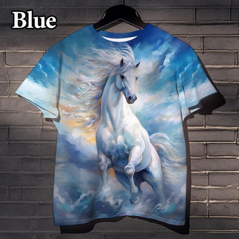 Cool Animal Horse 3D Printing T Shirt Men and Women Fashion Casual Fun Street Harajuku Sports Outdoor Tshirt