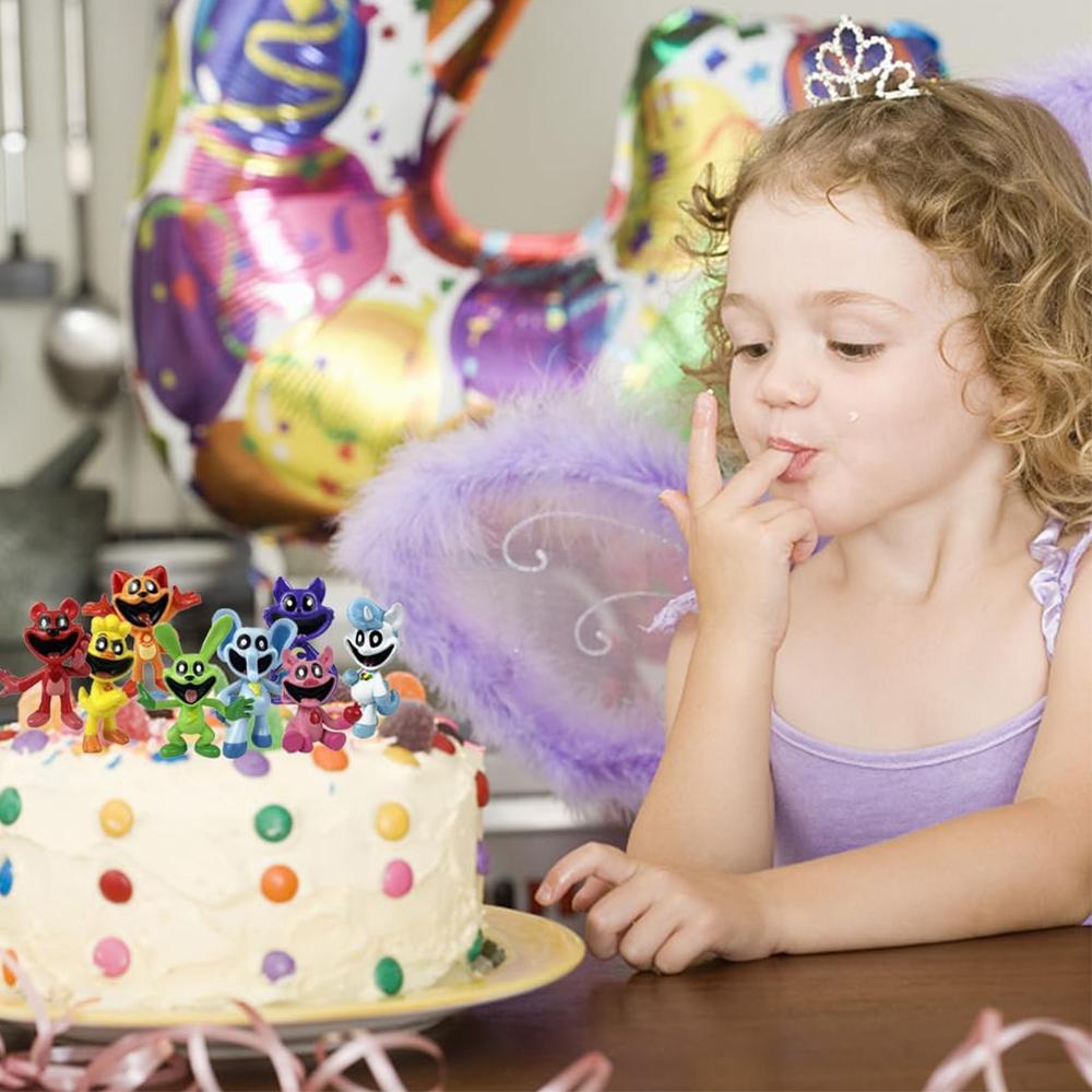 Новые 8 шт. Улыбающиеся мини-фигурки Веселые персонажи для мальчиков и девочек Принадлежности для вечеринки по случаю дня рождения