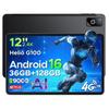 Android 16 Планшет Android 16 с большим экраном, 2K 90 Гц, 36 ГБ ОЗУ, 128 ГБ, 9000 мАч, G100, 5G, 4G и распознаванием лиц, новейший планшет TABG6PRO, без SIM, 12 дюймов