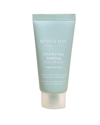 Mary&May CICA TeaTree Soothing Wash off Pack 30g - Успокаивающе-разглаживающая кремовая маска для смывания