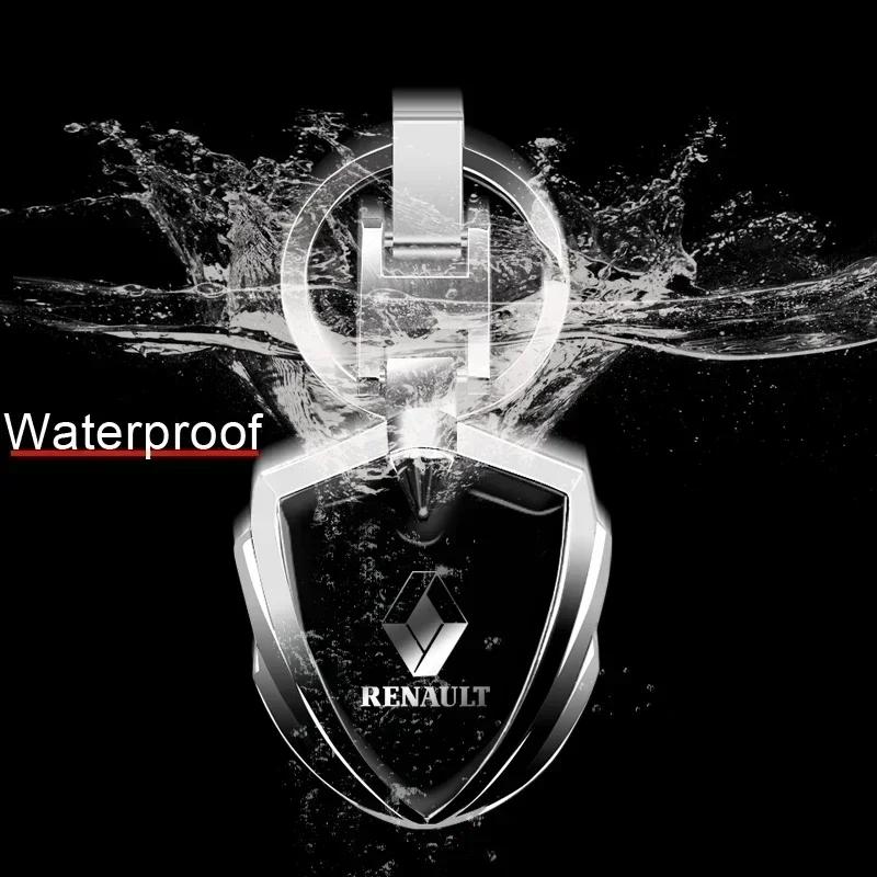 2026 Hot For Renault Interior Stickers 3D Metal Alloy Car Keychain Clouds Pattern Shield Key Rings For Renault DACIA Fluence Sce
