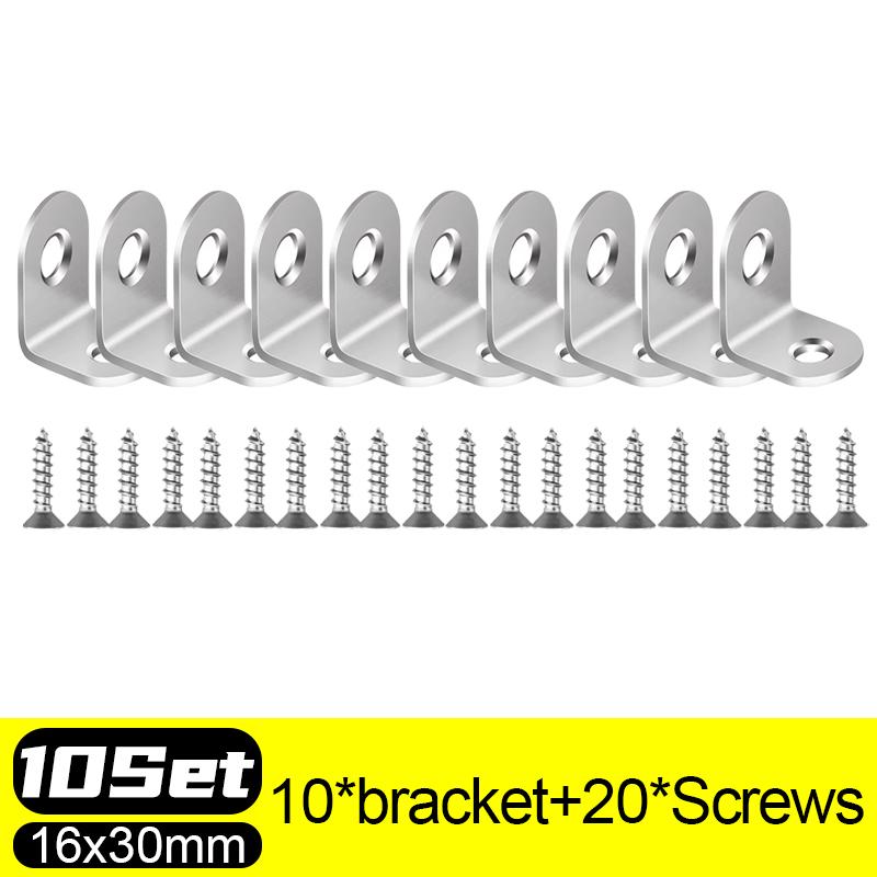 20/1 комплектов угловых кронштейнов L-образной формы из нержавеющей стали, угловые соединители L, крепеж для полок для каркаса опоры мебельного шкафа