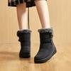 Женские осенне-зимние теплые водонепроницаемые зимние сапоги с кроличьим мехом на липучке