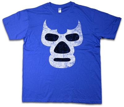 ФУТБОЛКА LUCHADOR BLUE DEMON Борьба Борец Мексиканский Мексика Латинский Маска Латино