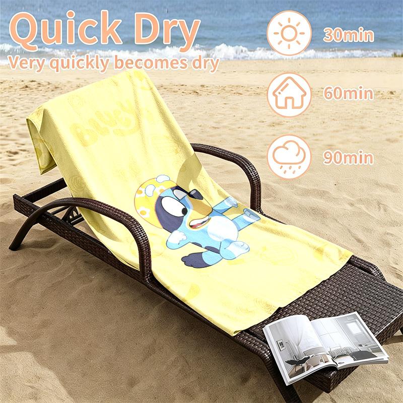 Bluey Beach towels also serve as bath towels summer essential a musthave for the outdoors the beach and the pool
