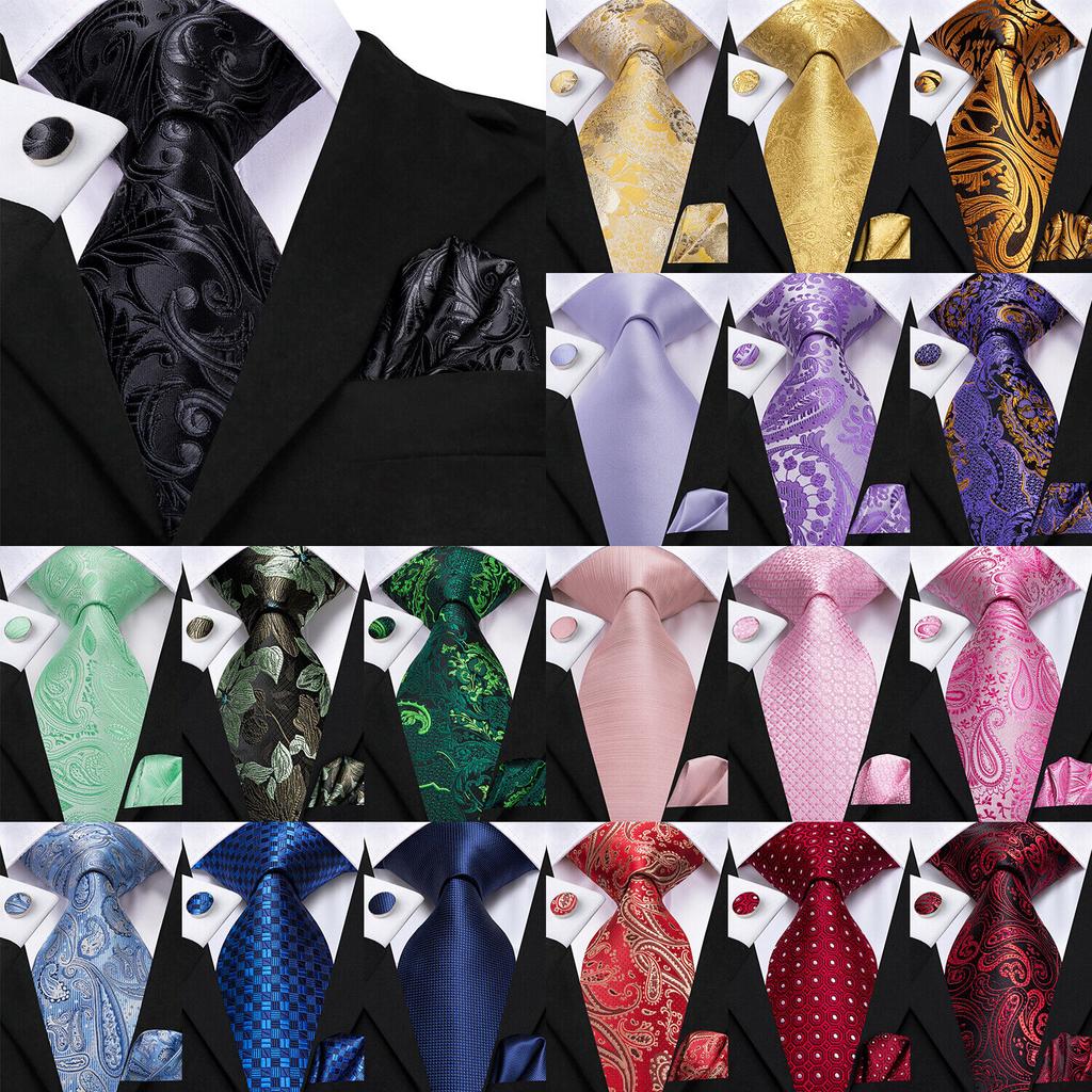 Barry.Wang золотые, черные жаккаровые галстуки, модный комплект, носовые запонки, галстуки для мужчин, тканые шелковые галстуки