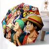 Автоматический складной зонт с командой One Piece, Автоматическое открытие/закрытие, Прочный ветрозащитный дорожный зонт для приключений на природе a0826030